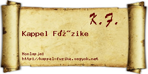 Kappel Füzike névjegykártya